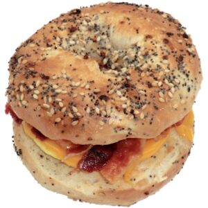 Egg, Bacon, Cheese Everything Bagel Sandwich