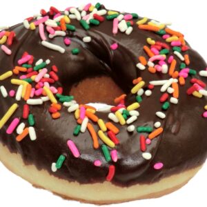Raised With Chocolate Icing And Rainbow Jimmies